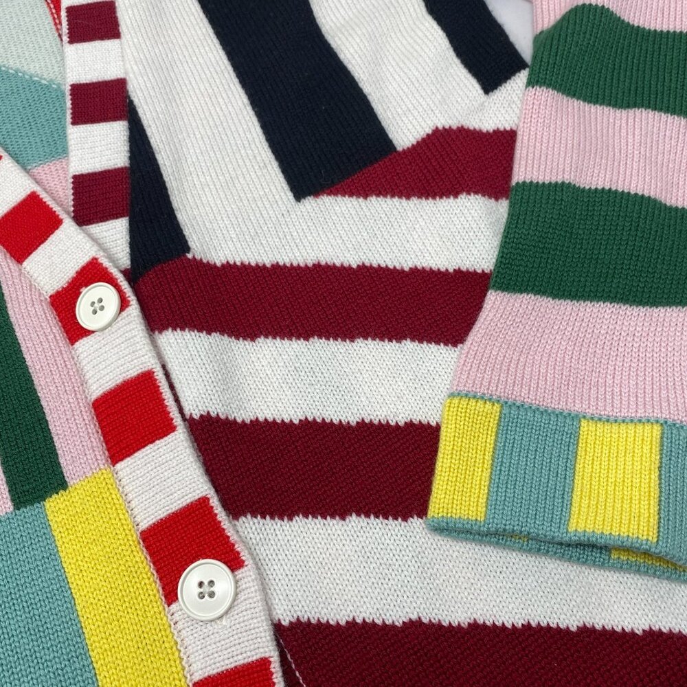 Alice + Olivia Bradford Sorbet Stripe Wool Maxi Cardigan Small - Picture 7 of 12